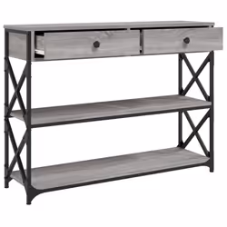 vidaXL Console Table Side End Table Hallway Stand Sofa Table Engineered Wood - grey sonoma, 100 x 28 x 75 cm - Additional view 4