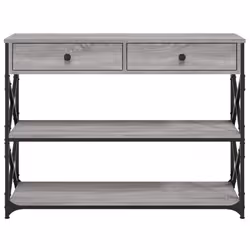 vidaXL Console Table Side End Table Hallway Stand Sofa Table Engineered Wood - grey sonoma, 100 x 28 x 75 cm - Additional view 5
