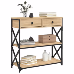 vidaXL Console Table Side End Table Hallway Stand Sofa Table Engineered Wood - sonoma oak, 75 x 28 x 75 cm - Additional view 2