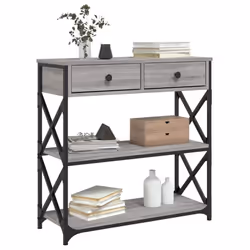 vidaXL Console Table Side End Table Hallway Stand Sofa Table Engineered Wood - grey sonoma, 75 x 28 x 75 cm - Additional view 2