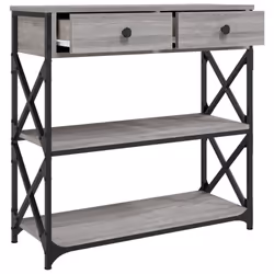 vidaXL Console Table Side End Table Hallway Stand Sofa Table Engineered Wood - grey sonoma, 75 x 28 x 75 cm - Additional view 4