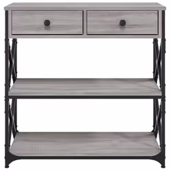 vidaXL Console Table Side End Table Hallway Stand Sofa Table Engineered Wood - grey sonoma, 75 x 28 x 75 cm - Additional view 5