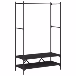 vidaXL Clothes Rack with Shelves Hall Coat Rack Garment Racks Engineered Wood - black