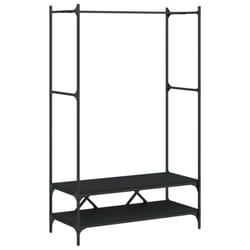 vidaXL Clothes Rack with Shelves Hall Coat Rack Garment Racks Engineered Wood - black