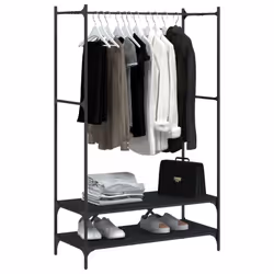 vidaXL Clothes Rack with Shelves Hall Coat Rack Garment Racks Engineered Wood - black