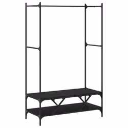 vidaXL Clothes Rack with Shelves Hall Coat Rack Garment Racks Engineered Wood - black - Additional view 5