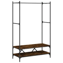 vidaXL Clothes Rack with Shelves Hall Coat Rack Garment Racks Engineered Wood - smoked oak