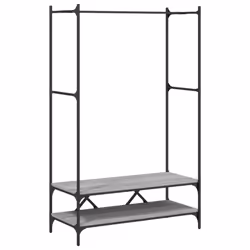 vidaXL Clothes Rack with Shelves Hall Coat Rack Garment Racks Engineered Wood - grey sonoma