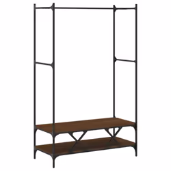 vidaXL Clothes Rack with Shelves Hall Coat Rack Garment Racks Engineered Wood - brown oak - Additional view 5