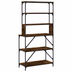 vidaXL Baker's Rack Kitchen Unit Microwave Stand 6-Tier Rack Engineered Wood - smoked oak - Additional view 5