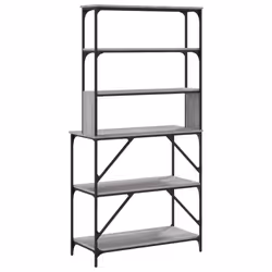 vidaXL Baker's Rack Kitchen Unit Microwave Stand 6-Tier Rack Engineered Wood - grey sonoma - Additional view 5