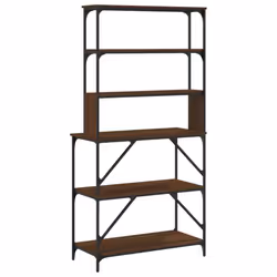 vidaXL Baker's Rack Kitchen Unit Microwave Stand 6-Tier Rack Engineered Wood - brown oak - Additional view 5