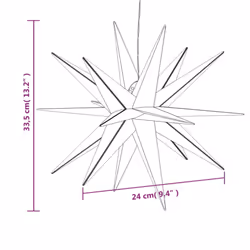 vidaXL Christmas Light with LEDs Xmas Ceiling Lights Display 3 pcs Foldable - white - Additional view 5