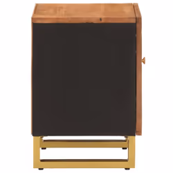 vidaXL Bedside Cabinets Nightstand 2 pcs Brown and Black Solid Wood Mango - 1 pcs - Additional view 4