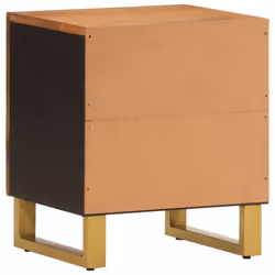 vidaXL Bedside Cabinets Nightstand 2 pcs Brown and Black Solid Wood Mango - 1 pcs - Additional view 5
