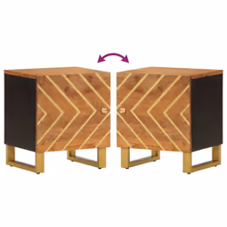 vidaXL Bedside Cabinets Nightstand 2 pcs Brown and Black Solid Wood Mango - 1 pcs - Additional view 6