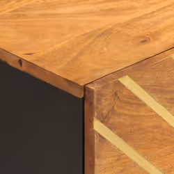vidaXL Bedside Cabinets Nightstand 2 pcs Brown and Black Solid Wood Mango - 1 pcs - Additional view 7