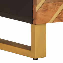 vidaXL Bedside Cabinets Nightstand 2 pcs Brown and Black Solid Wood Mango - 1 pcs - Additional view 9