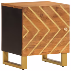 vidaXL Bedside Cabinets Nightstand 2 pcs Brown and Black Solid Wood Mango - 2 pcs - Additional view 2