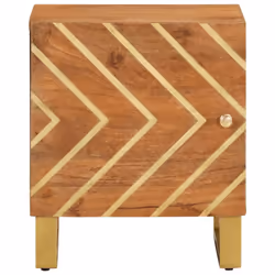 vidaXL Bedside Cabinets Nightstand 2 pcs Brown and Black Solid Wood Mango - 2 pcs - Additional view 4
