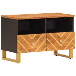 vidaXL TV Cabinet TV Unit Cabinet TV Stand Brown and Black Solid Wood Mango