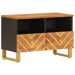 vidaXL TV Cabinet TV Unit Cabinet TV Stand Brown and Black Solid Wood Mango