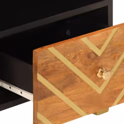 vidaXL TV Cabinet TV Unit Cabinet TV Stand Brown and Black Solid Wood Mango - Additional view 6