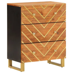 vidaXL Side Cabinet Sideboard Cabinet Cupboard Brown and Black Solid Wood Mango