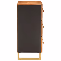 vidaXL Side Cabinet Sideboard Cabinet Cupboard Brown and Black Solid Wood Mango - Additional view 4
