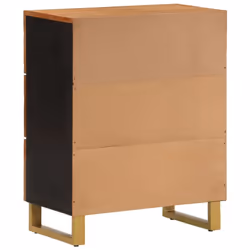 vidaXL Side Cabinet Sideboard Cabinet Cupboard Brown and Black Solid Wood Mango - Additional view 5