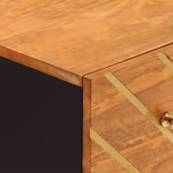 vidaXL Side Cabinet Sideboard Cabinet Cupboard Brown and Black Solid Wood Mango - Additional view 6