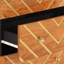 vidaXL Side Cabinet Sideboard Cabinet Cupboard Brown and Black Solid Wood Mango - Additional view 7