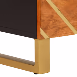 vidaXL Side Cabinet Sideboard Cabinet Cupboard Brown and Black Solid Wood Mango - Additional view 8