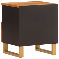 vidaXL Bedside Cabinet Nightstand Bed Table Brown and Black Solid Wood Mango - 1 pcs - Additional view 5