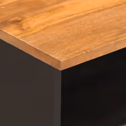 vidaXL Bedside Cabinet Nightstand Bed Table Brown and Black Solid Wood Mango - 1 pcs - Additional view 6