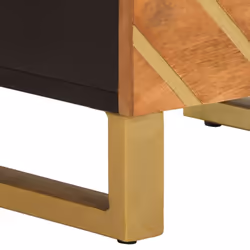 vidaXL Bedside Cabinet Nightstand Bed Table Brown and Black Solid Wood Mango - 1 pcs - Additional view 8