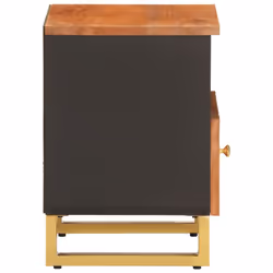 vidaXL Bedside Cabinet Nightstand Bed Table Brown and Black Solid Wood Mango - 2 pcs - Additional view 4