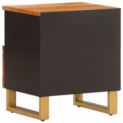vidaXL Bedside Cabinet Nightstand Bed Table Brown and Black Solid Wood Mango - 2 pcs - Additional view 5