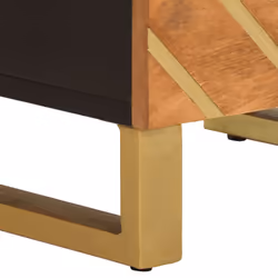vidaXL Bedside Cabinet Nightstand Bed Table Brown and Black Solid Wood Mango - 2 pcs - Additional view 9