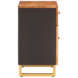 vidaXL Bedside Cabinet Nightstand Bed Table Brown and Black Solid Wood Mango - Additional view 4