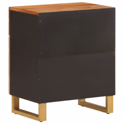vidaXL Bedside Cabinet Nightstand Bed Table Brown and Black Solid Wood Mango - Additional view 5