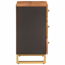vidaXL Bedside Cabinet Nightstand Bed Table Brown and Black Solid Wood Mango - Additional view 4