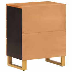 vidaXL Bedside Cabinet Nightstand Bed Table Brown and Black Solid Wood Mango - Additional view 5