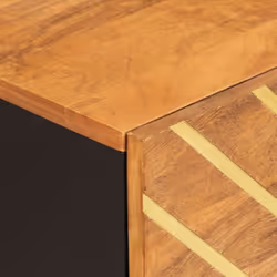 vidaXL Bedside Cabinet Nightstand Bed Table Brown and Black Solid Wood Mango - Additional view 6