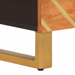 vidaXL Bedside Cabinet Nightstand Bed Table Brown and Black Solid Wood Mango - Additional view 8