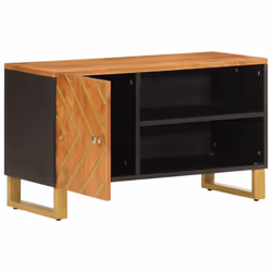 vidaXL TV Cabinet TV Unit Cabinet TV Stand Brown and Black Solid Wood Mango