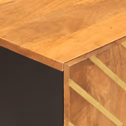 vidaXL TV Cabinet TV Unit Cabinet TV Stand Brown and Black Solid Wood Mango - Additional view 7