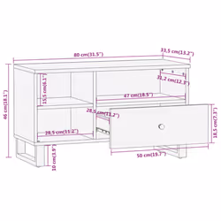 vidaXL TV Cabinet TV Unit Cabinet TV Stand Brown and Black Solid Wood Mango - Additional view 8