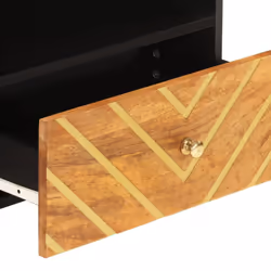 vidaXL TV Cabinet TV Unit Cabinet TV Stand Brown and Black Solid Wood Mango - Additional view 9