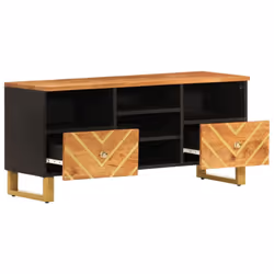 vidaXL TV Cabinet TV Unit Cabinet TV Stand Brown and Black Solid Wood Mango